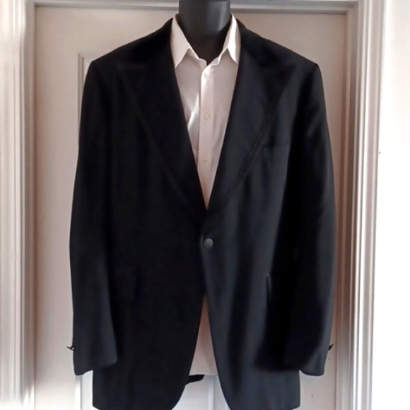 LORD WEST Vintage Black Tuxedo Blazer / Dinner Jacket, 46 XL - Picture 2 of 10